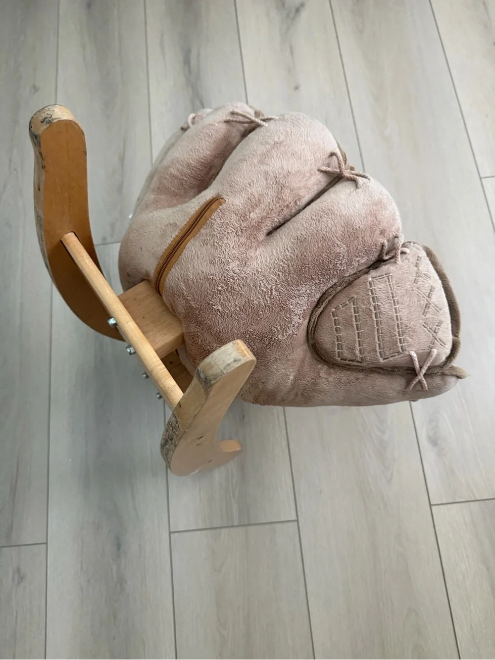 The Rockabye Homer Baseball Rocker  - Brown and White